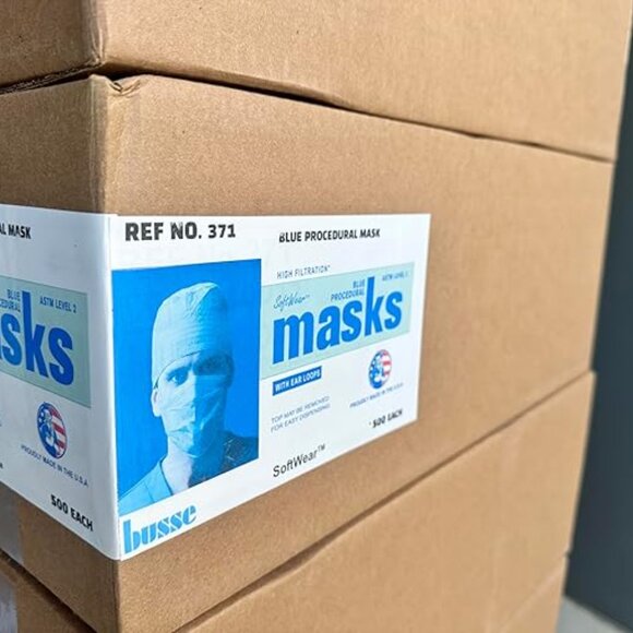 500 ASTM Level 2 Procedural Face Mask with Ear Loops, Box of 500 - Picture 5 of 7